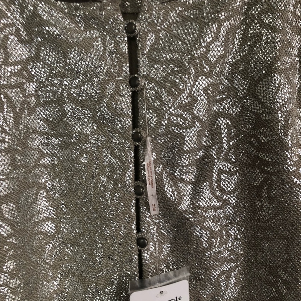 Free People dress top silver and tan, M, NWT - Picture 4 of 4
